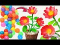 Bunga Dari Bola Plastik anak anak//flowers from plastic balls//DIY/Flowers Craft