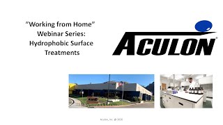 Aculon Hydrophobic Surface Modification Webinar
