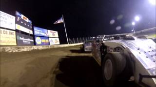 Terry Schultz's #90 USRA Modified heat race during the Featherlite Fall Jamboree