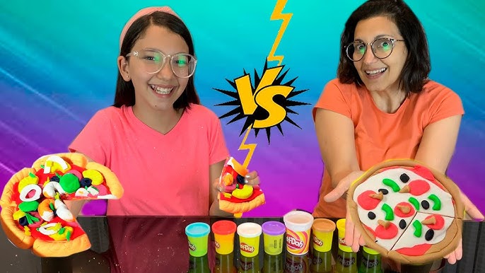 DESAFIO DE COMIDA PLAY-DOH COM 3 CORES DE SLIME