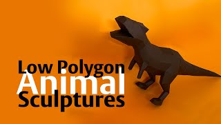 Low polygon animal sculptures