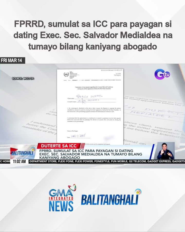 FPRRD, sumulat sa ICC para payagan si dating Exec. Sec. Salvador Medialdea na... | Balitanghali
