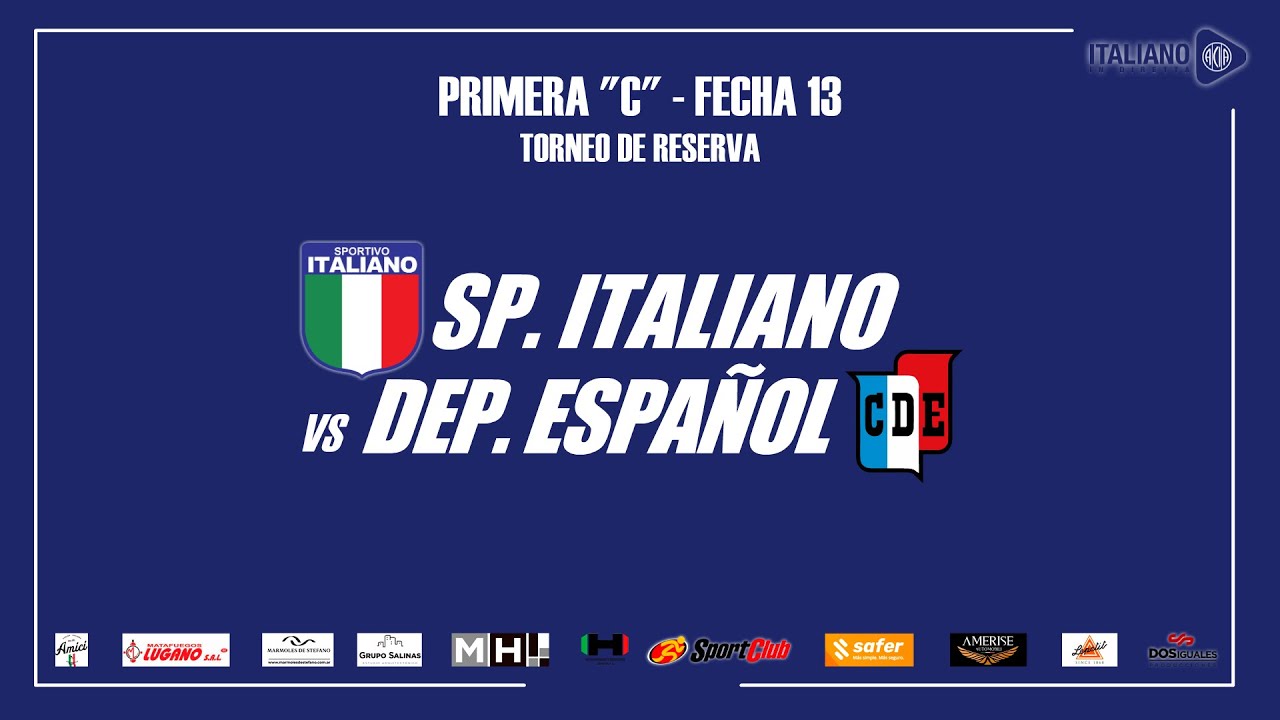 Sp. Italiano vs Dep. Español en VIVO - Fecha 13 - Torneo de Reserva -  Primera C - 2023 