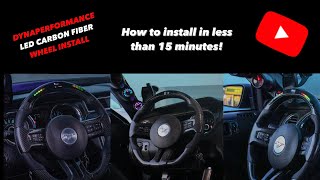 DYNAPERFORMANCE Carbon Fiber LED Steering Wheel Install 11-14 MUSTANG