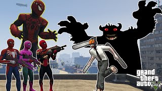 GTA 5 Siêu Nhân Robot Spider Man và Người Nhện Tiêu Diệt Quái Vật Varcolac Cứu Chainsaw Man Quỷ Cưa