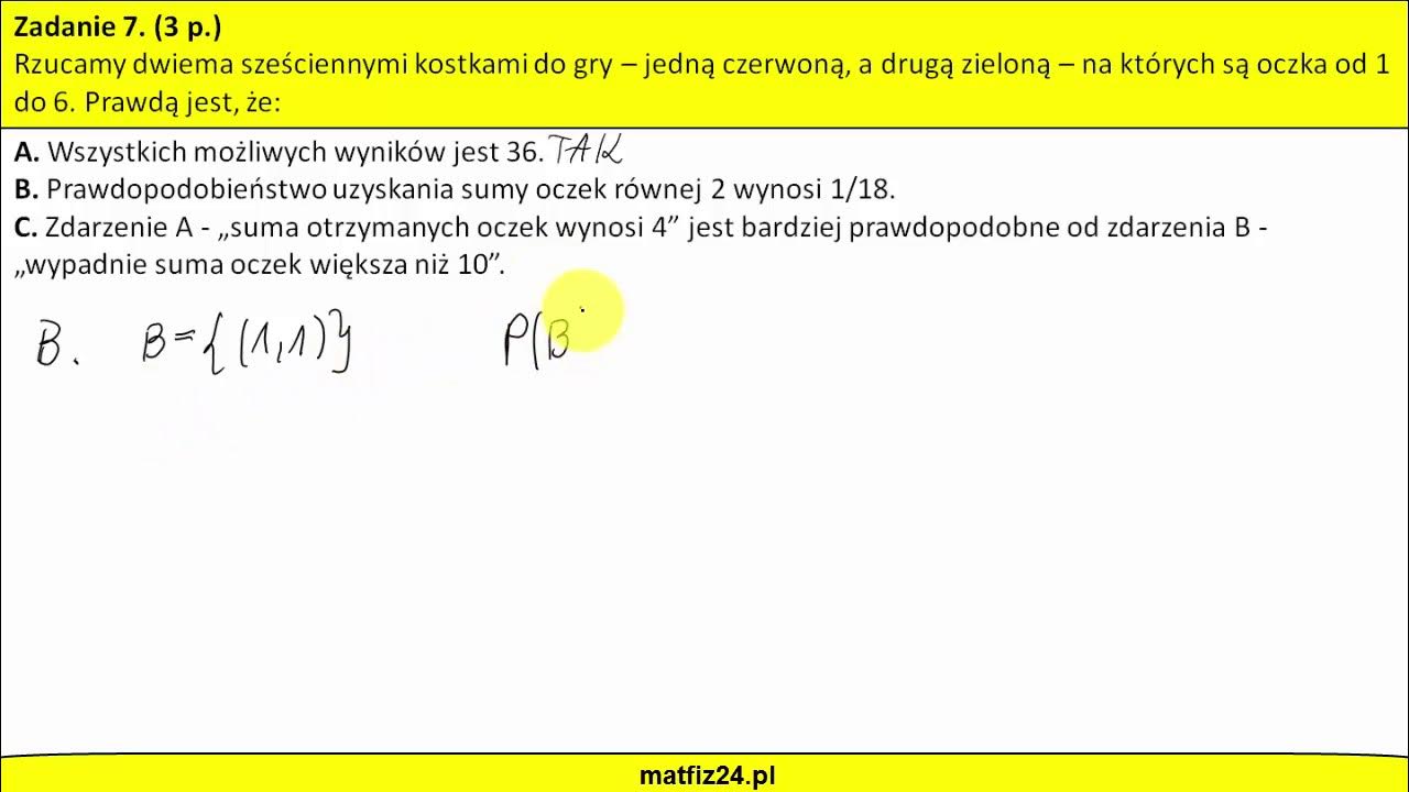 Rzucamy Dwiema Sześciennymi Kostkami Do Gry www.youtube.com