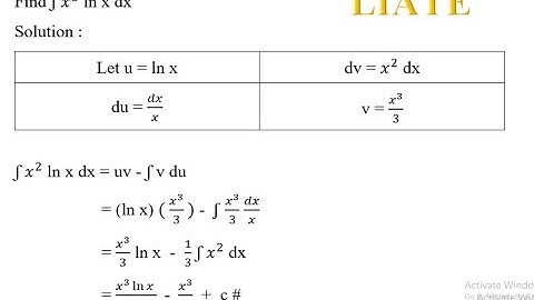 How to Integrate x^2 ln x dx (Integration by Parts)
