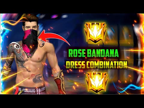Rose bandana dress combination// free fire new mask dress combination// dress combination free fire