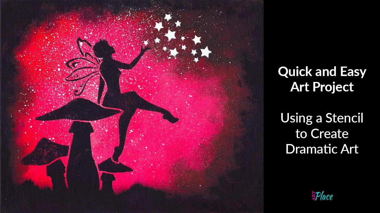 Using a Stencil to Create Dramatic Art – Quick and Easy Art Project