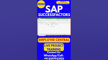 SAP SuccessFactors Employee Central Training Video 14: 22th Aug 2024 #sapsuccessfactorstraining