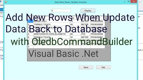 Insert Add New Rows When Update Data | From Datagridview In Visual Basic .net | VB.net | Bumrah
