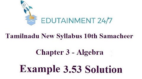 10th std Maths|Example 3.53|Quadratic Graphs|Algebra|TN Samacheer Syllabus 2020|Eg 3.53|Solution