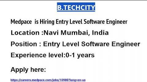 Medpace  is Hiring Entry Level Software Engineer