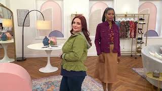 Belle Boho by Kim Gravel Vintage Style Ruffle Hem JAcket on QVC