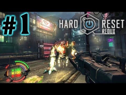 Видео: Hard Reset Redux (HD 1080p 60 fps) - Первый контакт - прохождение #1