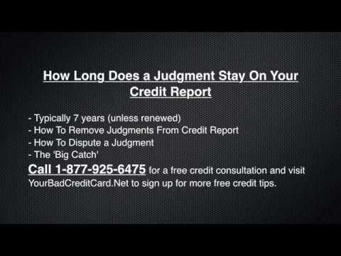 How Long Does A Judgment Stay On Your Credit Report - Youtube