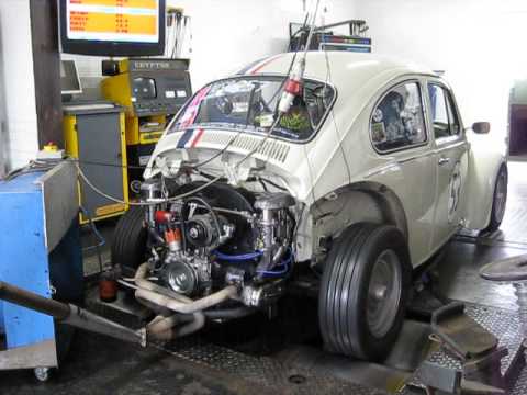 VWSP857 Jack Rabbit 2276cc Street Drag Beetle Dyno run 165BHP - YouTube