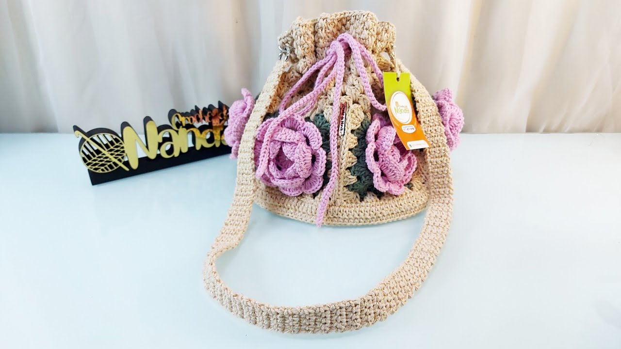 Bolsa Saco ,passo a passo, aprenda hoje mesmo.#crochedananda #bolsadecroche
