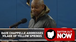 Comedian Dave Chappelle addresses Village of Yellow Springs council meeting