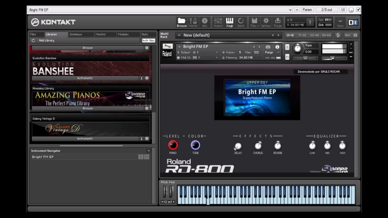 RD800 for Kontakt Pianos Elétricos YouTube