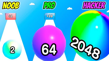 Crazy Ball 2048 - NOOB vs PRO vs HACKER