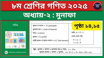 ৮ম শ্রেণির গণিত পৃষ্ঠা ১৪ ১৫ | ২য় অধ্যায় মুনাফা | Class 8 Math Chapter 2 Munafa Page 14 15 Solve
