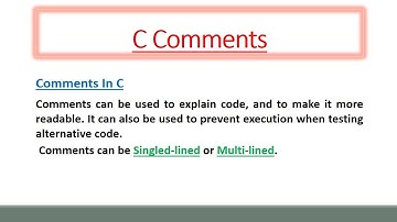 Tech Tutorials ------ C Comments | C Variables | C Format Specifiers | C Identifiers | C Constants