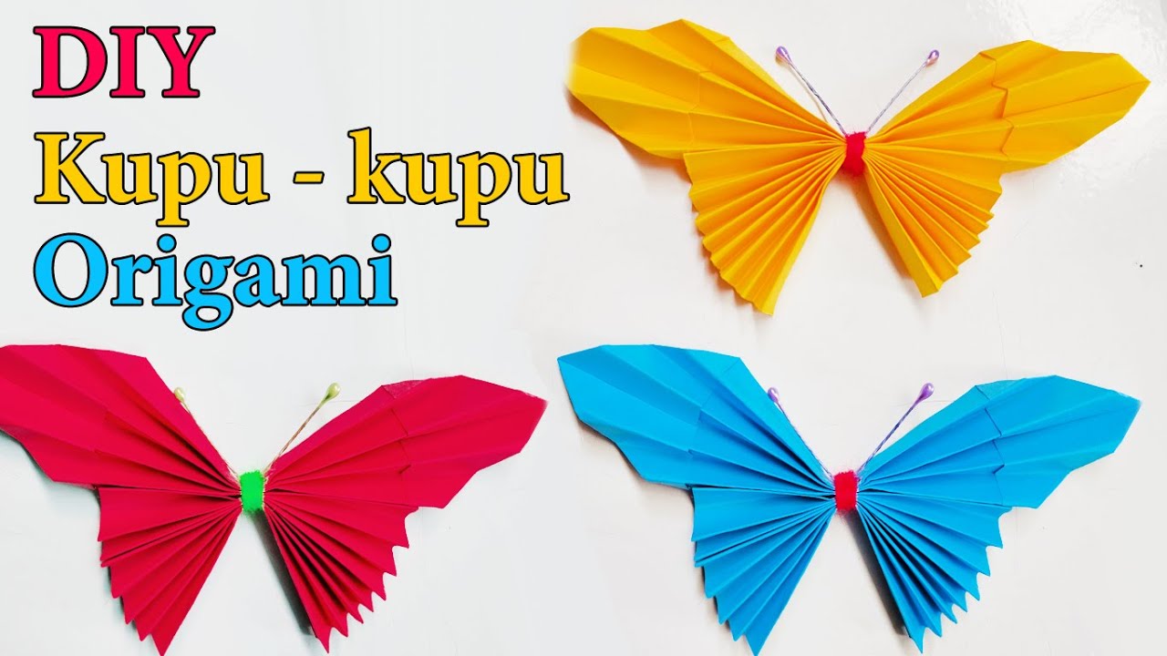 DIY Cara Membuat Kupu kupu Dari Kertas Origami  YouTube