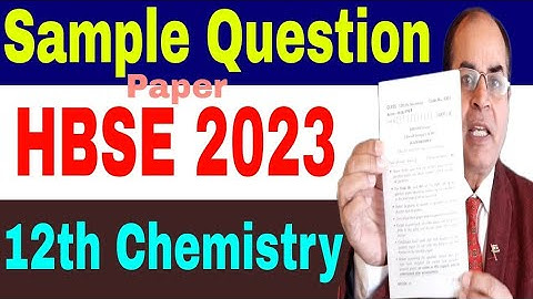 sample question paper chemistry class 12 hbse 2023 haryana board by vijay kumar