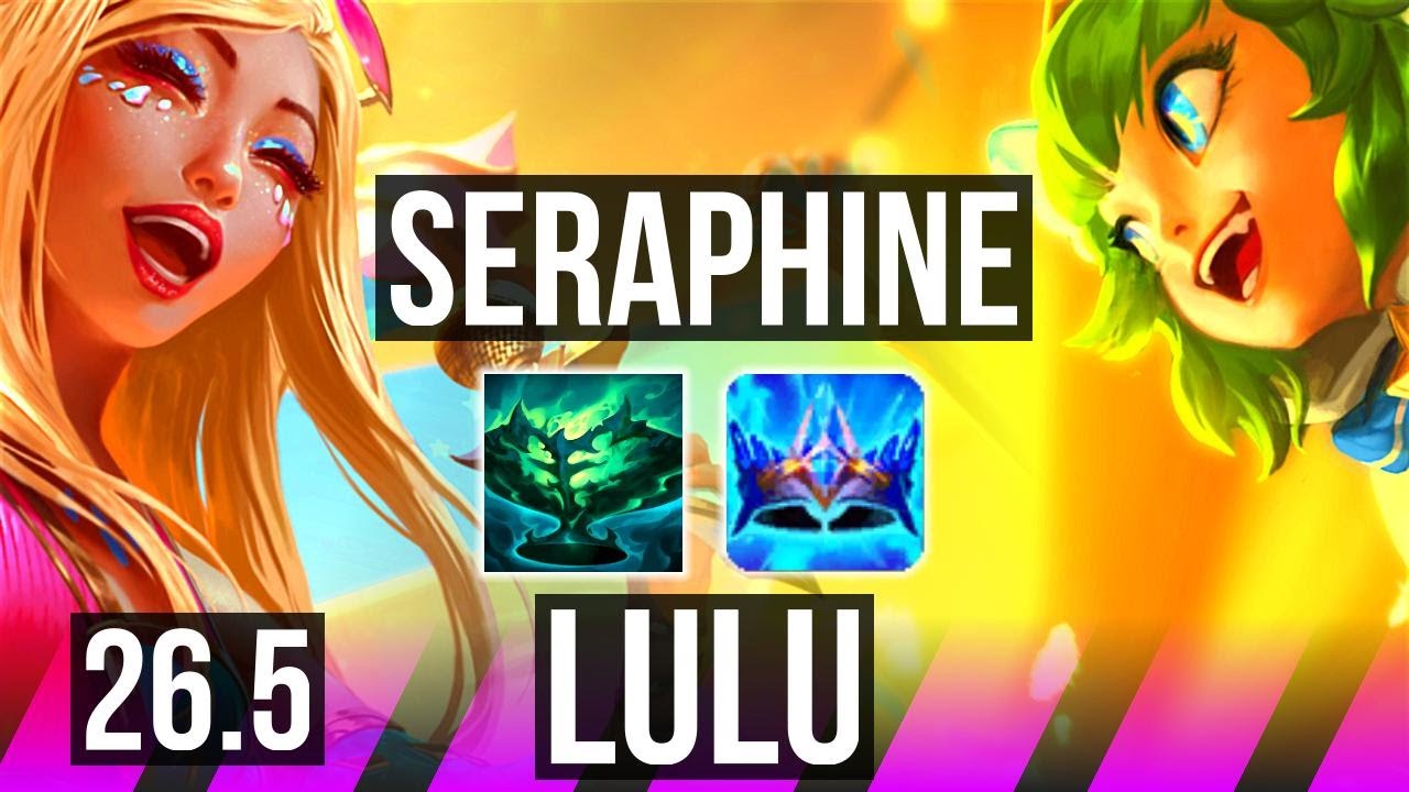 Watch Seraphine & Ashe obliterate Lulu & Yunara in Korean Master! 
Highlights: Good KDA: 1/1/22. 
Learn what runes to use, what items to build, understand how to lane, teamfight, and outplay your opponents as #Seraphine. 
/// #LeagueOfLegends high elo replay 
 
Thank you for watching! 
Did you learn something new? Share it in the comments! 
If you liked this video, please leave a thumbs up, if you disliked it, be sure to give me feedback in the comments. I appreciate your support! 
 
~~~| DOMISUMREPLAY |~~~ 
High elo replays for every role and champion. Improve your gameplay. Many uploads per day. 
 
~~~| WATCH MORE |~~~ 
Main channel: https://www.youtube.com/channel/UChkYqBSmrYsPjOTK2N4pdWg?sub_confirmation=1 
Seraphine channel: https://www.youtube.com/channel/UCCSa0tdy2xTdQ5RitUi6aew?sub_confirmation=1 
 
More replays of: 
- Seraphine vs Lulu: https://www.youtube.com/playlist?list=PLiIsjGhh2RYzdzaKzZG4Zw4sGetmZzGYC 
- Seraphine with Ashe: https://www.youtube.com/playlist?list=PLiIsjGhh2RYwHFYx2OHRAwguGYYgGZ82K 
- Seraphine SUPPORT: https://www.youtube.com/playlist?list=PLiIsjGhh2RYzqi93ou-2nngIiq83VBn3f 
 
~~~| MATCH INFO |~~~ 
GAME TYPE: Ranked Solo/Duo 5v5 
REGION: KR 
AVERAGE RANK: Master 
SEASON: Season 2026 
PATCH: 26.5 
 
~~~| SPECTATED PLAYER |~~~ 
CHAMPION: Seraphine 
SKIN: Ocean Song Seraphine 
RANK: Master 
RIOT ID: 영건박 # 사랑해 
OP.GG: https://op.gg/summoners/kr/%EC%98%81%EA%B1%B4%EB%B0%95-%EC%82%AC%EB%9E%91%ED%95%B4 
RUNES: SORCERY - Summon Aery, Manaflow Band, Transcendence, Gathering Storm; RESOLVE - Font Of Life, Revitalize (Ability Haste + Adaptive Force + Health) 
 
~~~| OPPONENT |~~~ 
CHAMPION: Lulu 
RANK: Diamond IV 
RUNES: SORCERY - Summon Aery, Nimbus Cloak, Transcendence, Scorch; INSPIRATION - Magical Footwear, Cosmic Insight (Adaptive Force + Adaptive Force + Health) 
 
I am not one of the summoners playing in the matches uploaded to this channel, so I am unfortunately unable to answer questions about decisions made by the summoners in the game. 
 
played at 2026-03-05 16|03|53 (CET); rec on sd-cherry at 2026-03-06 11|09|34 (CET); mtdt at 2026-03-06 11|42|45 (CET); KR-8120201683-SUPPORT-BLUE