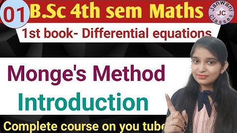 B.Sc 4th sem || Monge