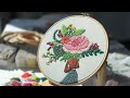 Girl and flowers 1- hand embroidery time lapse