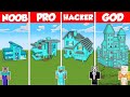 DIAMOND BLOCK HOUSE BUILD CHALLENGE - Minecraft Battle: NOOB vs PRO vs HACKER vs GOD / Animation