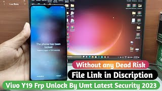 Vivo Y19 Pattern,Pin Unlock By Umt Latest Security 2023 || Vivo Y19 Unlock By Umt Dongle 2023 Update