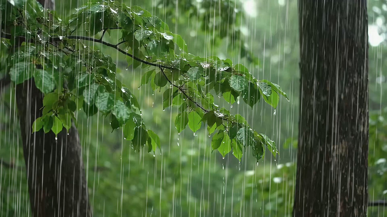 Deep Forest Rain for Sleep | Transitions to BLACK SCREEN after 10 Minutes 🌿🌘 (No Thunder)