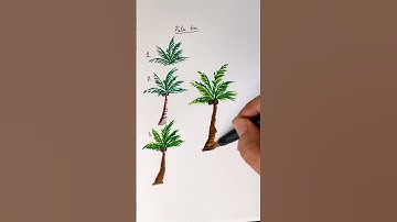EASY PALM TREE DRAWING IDEA IN 5 MINS?!✨ 😩 😍 #howtodraw #art #drawingtutorials #sketchbookideas