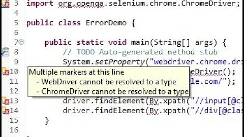 How to solve "Webdriver cannot be resolved to a type" Error in Selenium?
