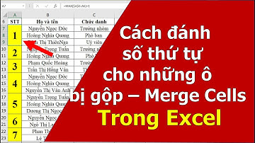 Đánh Số Thứ Tự Dãy Ô Đã bị Gộp Merge Cells Trong Excel nhanh chóng ❤ Việt Nam Channel ❤