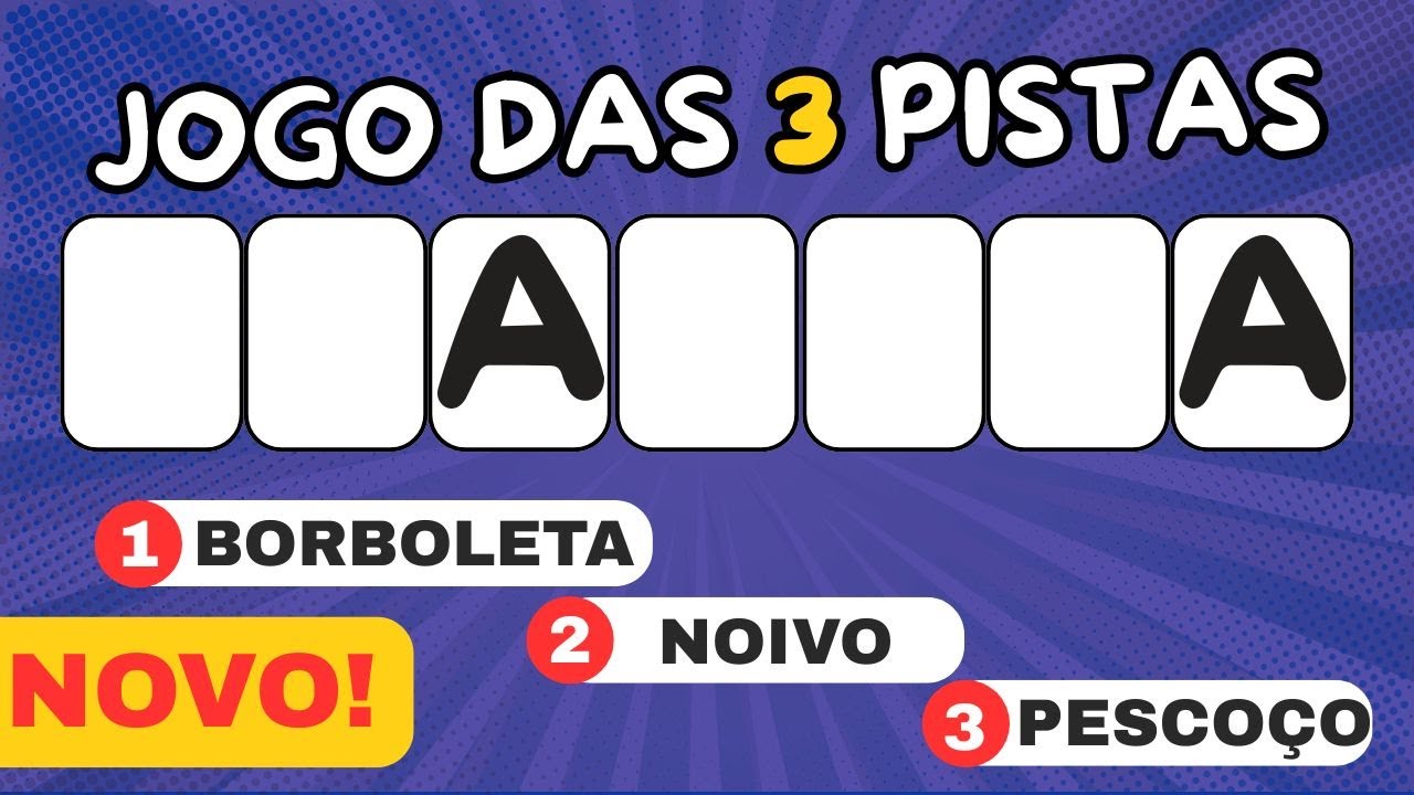 Jogo das 3 PISTAS 🔤 Descubra Qual é a PALAVRA | DESAFIO do Sabichão No. 07 #quiz