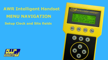 AWR Intelligent Handset menu navigation - Setup time and Site