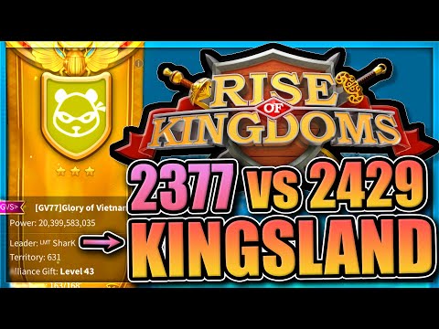 Kingsland Opens [2377 vs 2429] also holy knight's treasure in Rise of Kingdoms