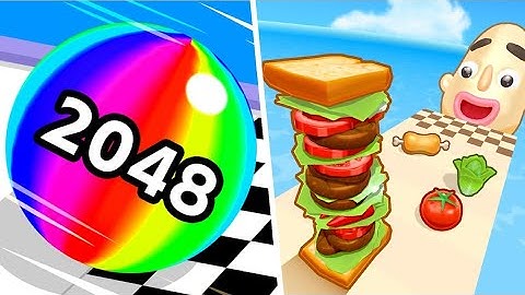 ➡️ Sandwich Runner 🆚️ Ball Run 2048 ! Satisfying and Relaxing ASMR  Games