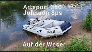 Schlauchboot Artsport 380 8Ps johnson Auf der Weser