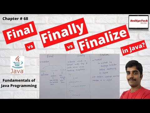 # 68 final finally and finalize in Java | final vs finally vs finalize in java | Java | RedSysTech