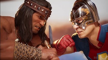 MK1 Conan the Barbarian vs. Peacemaker All Intros | MK1 Conan DLC (4k)