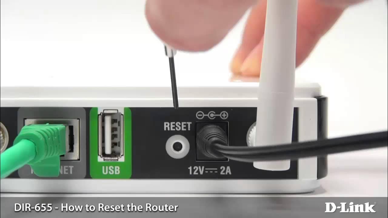 Где находится кнопка reset на роутере How to factory reset your D-Link router - YouTube