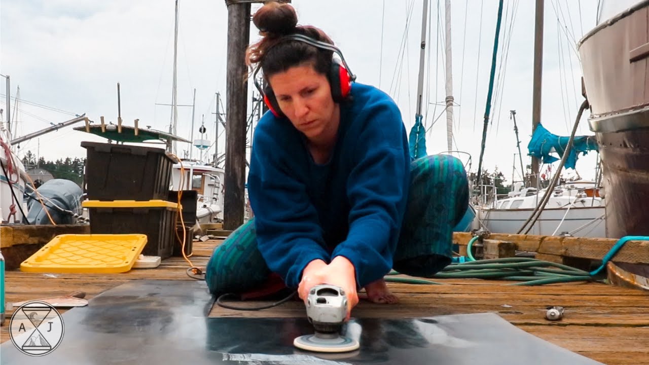 This Salvaged Trash Transforms our 43 YEAR OLD Sailboat! Clever DIY Galley Refit | A&J Sailing