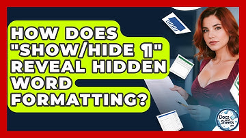 How Does "Show/Hide ¶" Reveal Hidden Word Formatting? - Docs and Sheets Pro