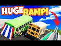 Can The NEW School Bus Survive a Big Ramp in BeamNG Drive Multiplayer?