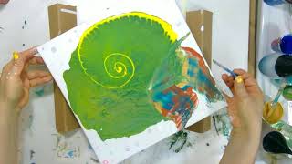Abstract Acrylic Swirl Pour Flower